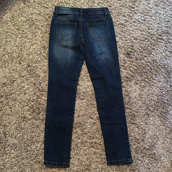 IMPERIAL STAR Big Girls Destructed Dark Denim Skinny Jean Size 10 - Picture 4 of 4